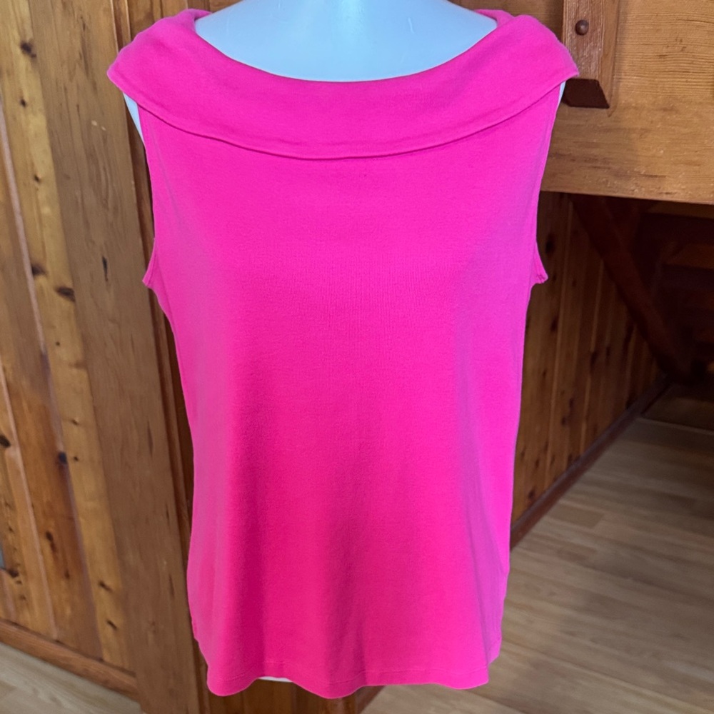 Rafaella Studio size Large L Vibrant Pink Sleeveless tank Top blouse